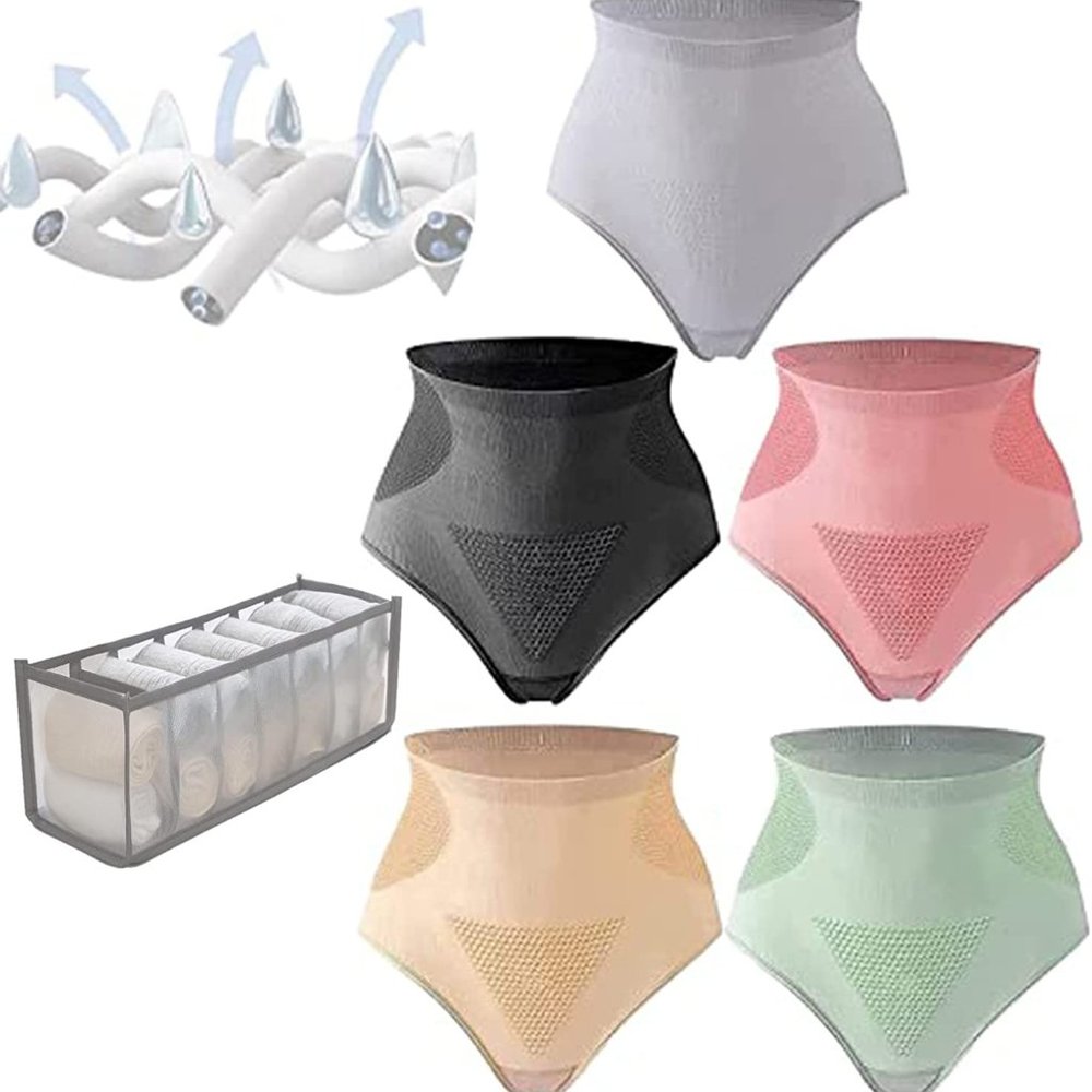 5 pcs 100% Cotton Graphene Honeycomb Body Shaping Briefs Vaginal Tightening